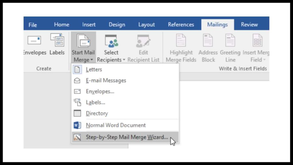 HOW TO CREATE A MAIL MERGE DATA FORMAT IN WORD