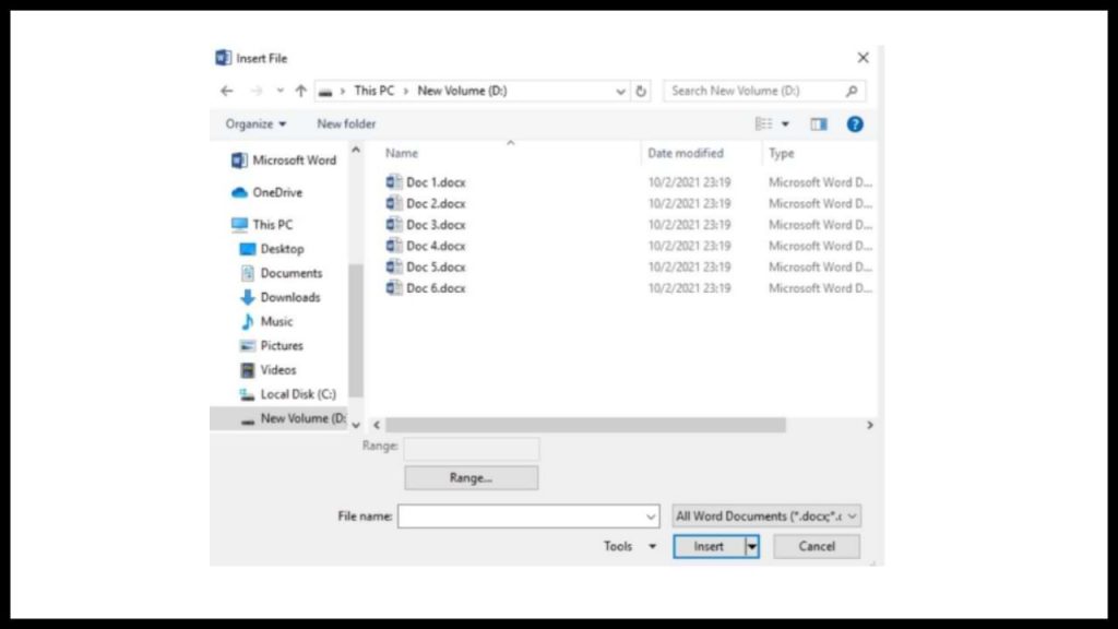 how to combine files in Microsoft Word without being afraid to change the content