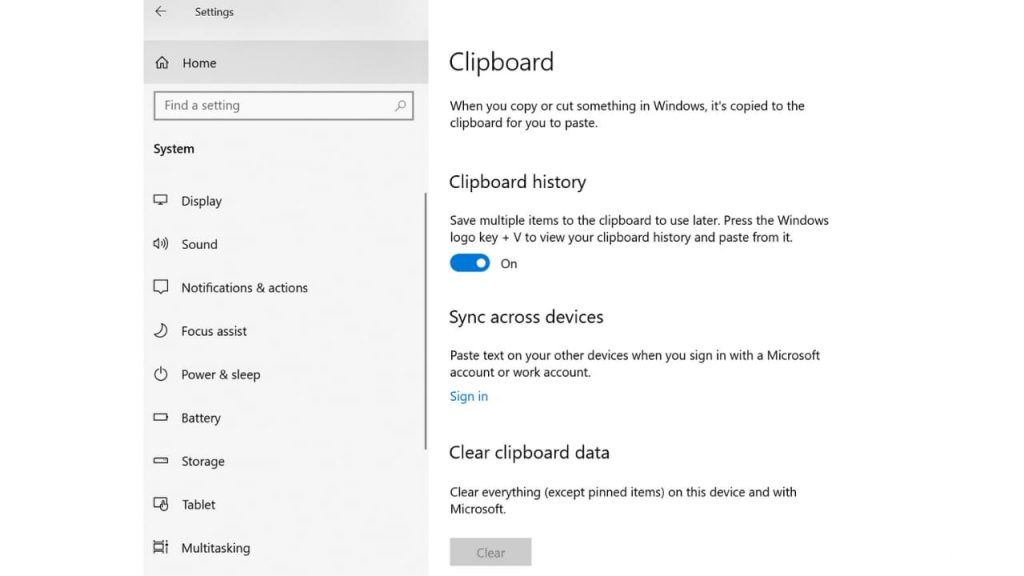 easy way to Fix Clipboard History Not Showing in Windows 10