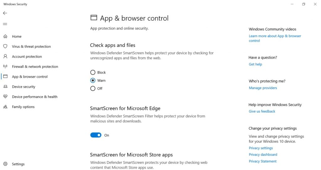 How to enable, disable and configure the SmartScreen filter in Windows 10, 8 and 7