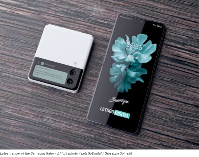 Like This Rendering the Display of the Samsung Galaxy Z Flip3 from Circulating Leaks