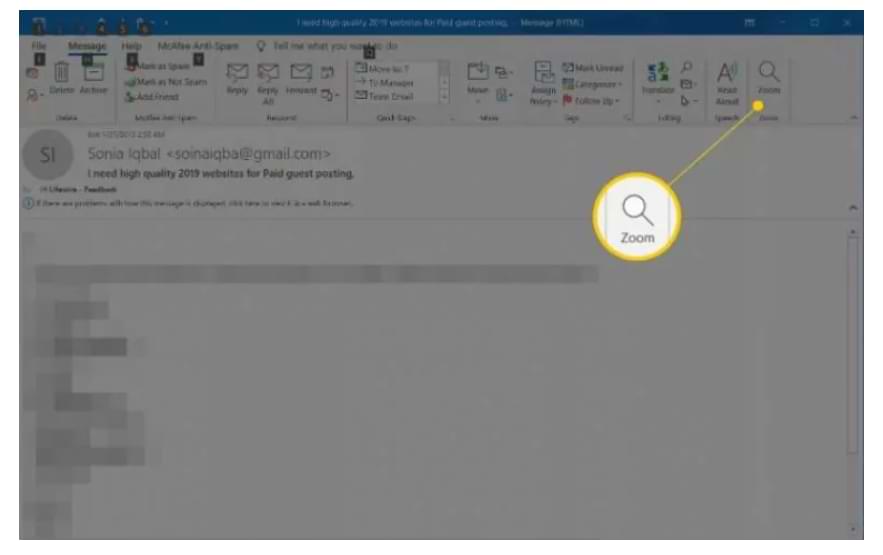 How to Change Font Size when Reading Emails in Outlook