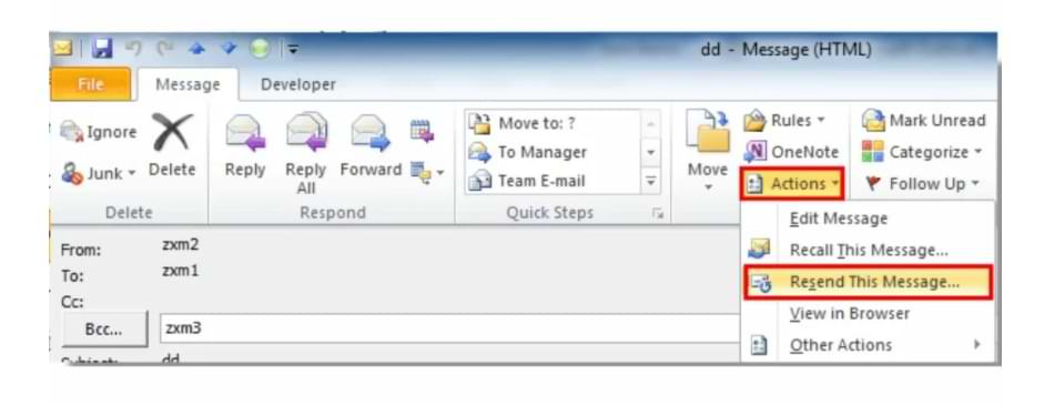 How to Resend Email Messages in Microsoft Outlook
