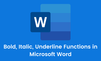 Bold, Italic, Underline Functions in Microsoft Word