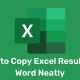 How to Copy Excel Results to Word Neatly