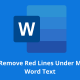 How to Remove Red Lines Under Microsoft Word Text