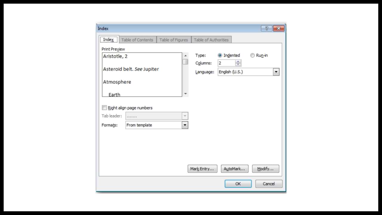 How to Create an AutoMark Index in Microsoft Word