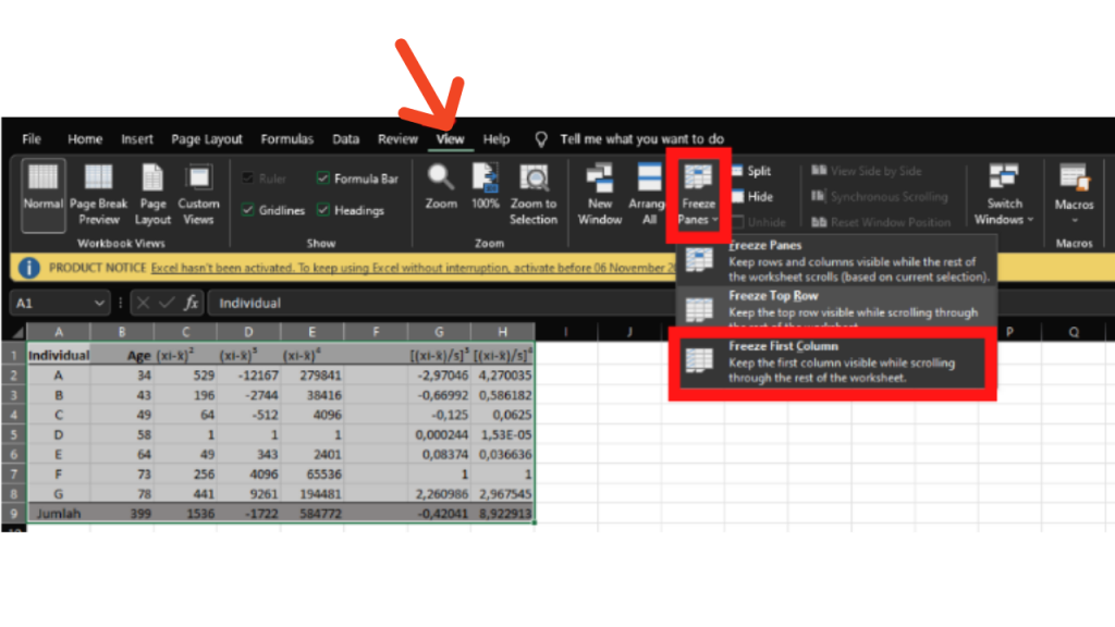 How to Freeze Freeze Column in Excel )