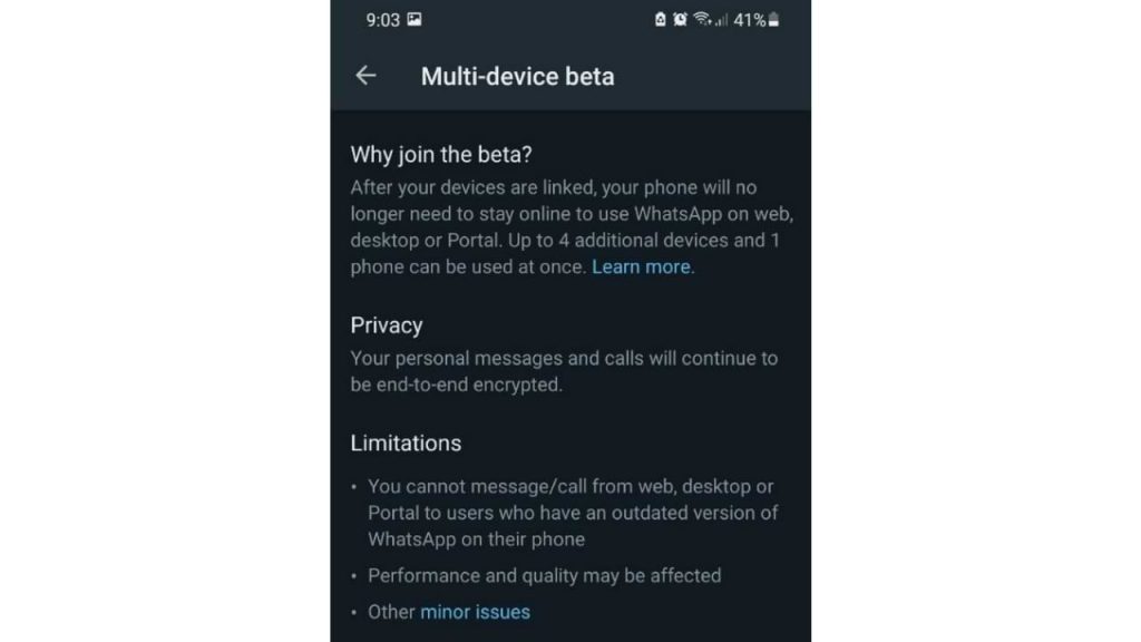 Use WhatsApp Beta's Multi-Device Feature