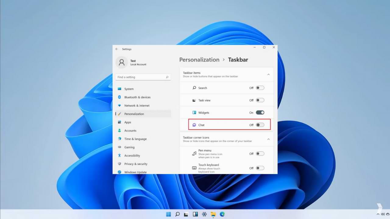 How to Eliminate Chats on the Windows 11 Taskbar