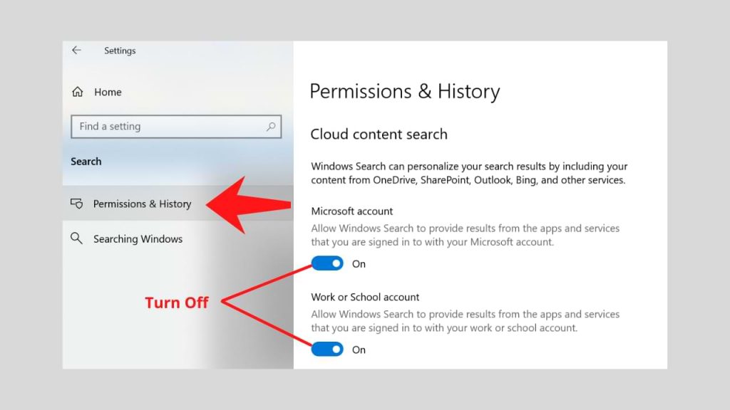 How to Turn Off Windows Cloud Content Search in Windows 10
