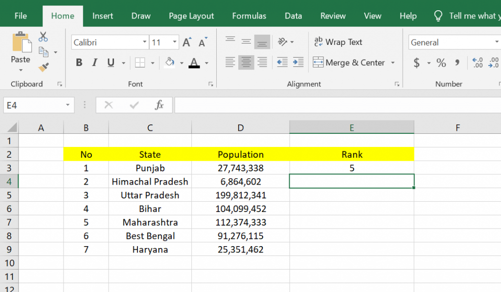 How to Rank in MS Excel