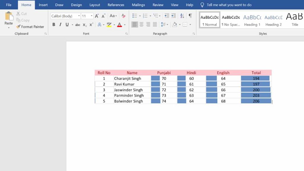 How to switch Tables from Excel to Word