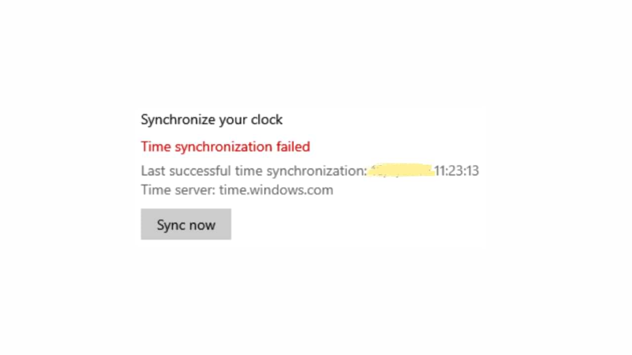 How to Overcome Time synchronization failed on Windows