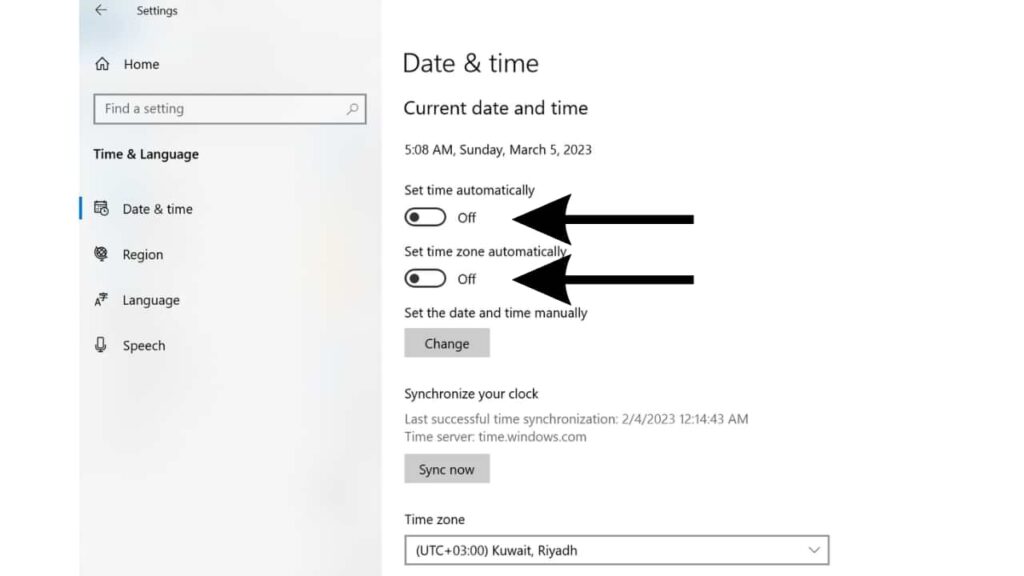 easy way to Overcome Time synchronization failed on Windows